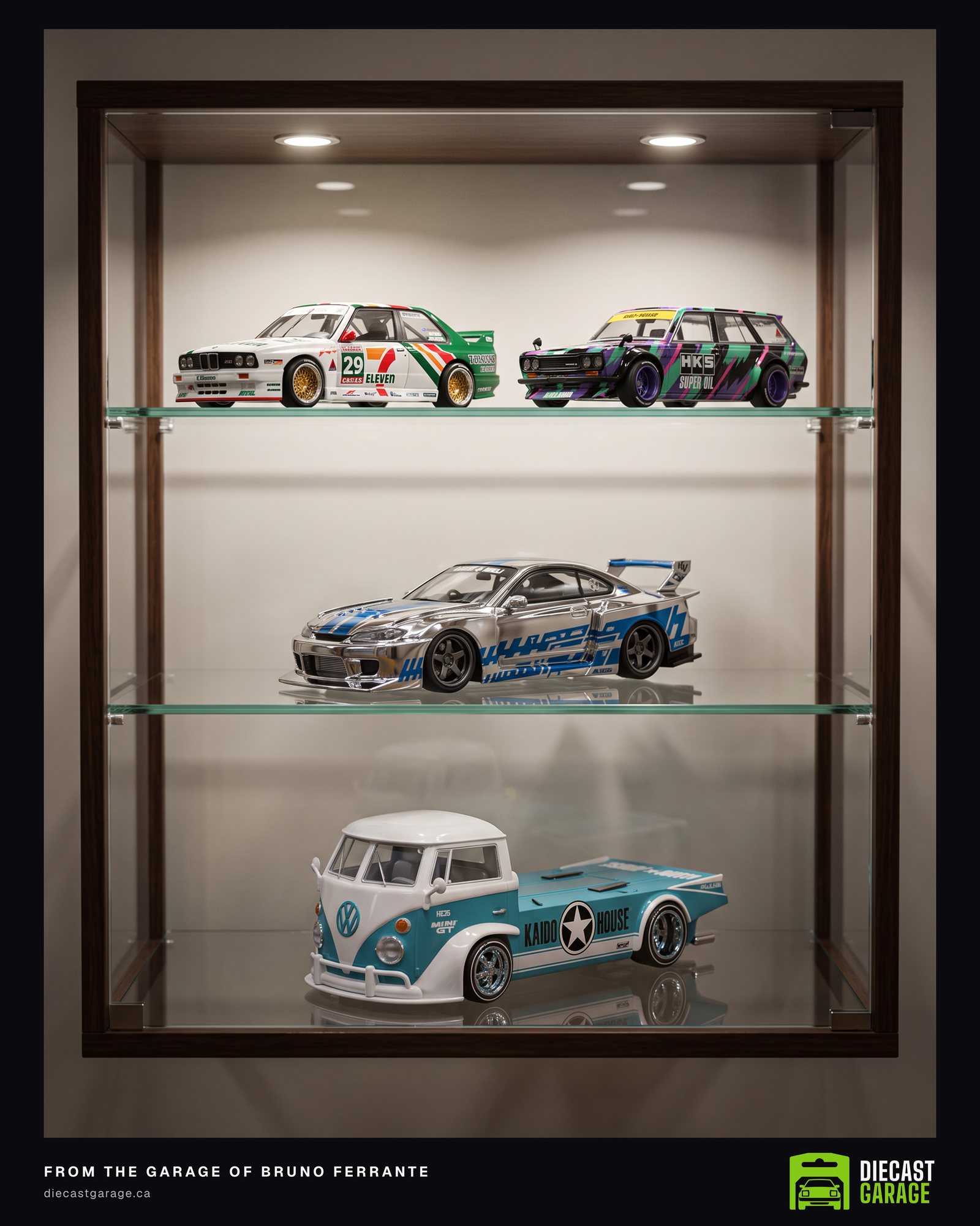 A Glass cabinet garage shelf