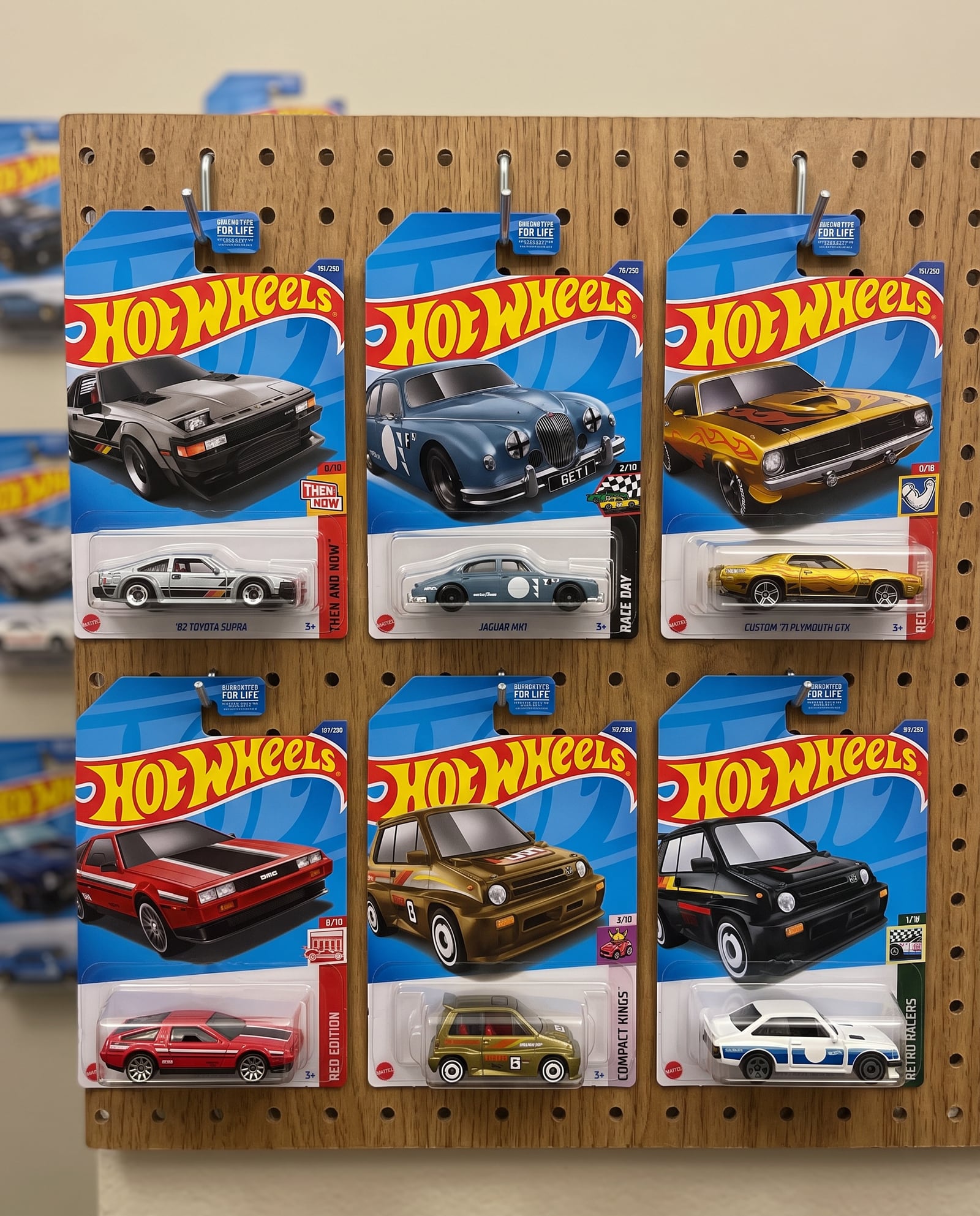 A Carded pegboard garage shelf